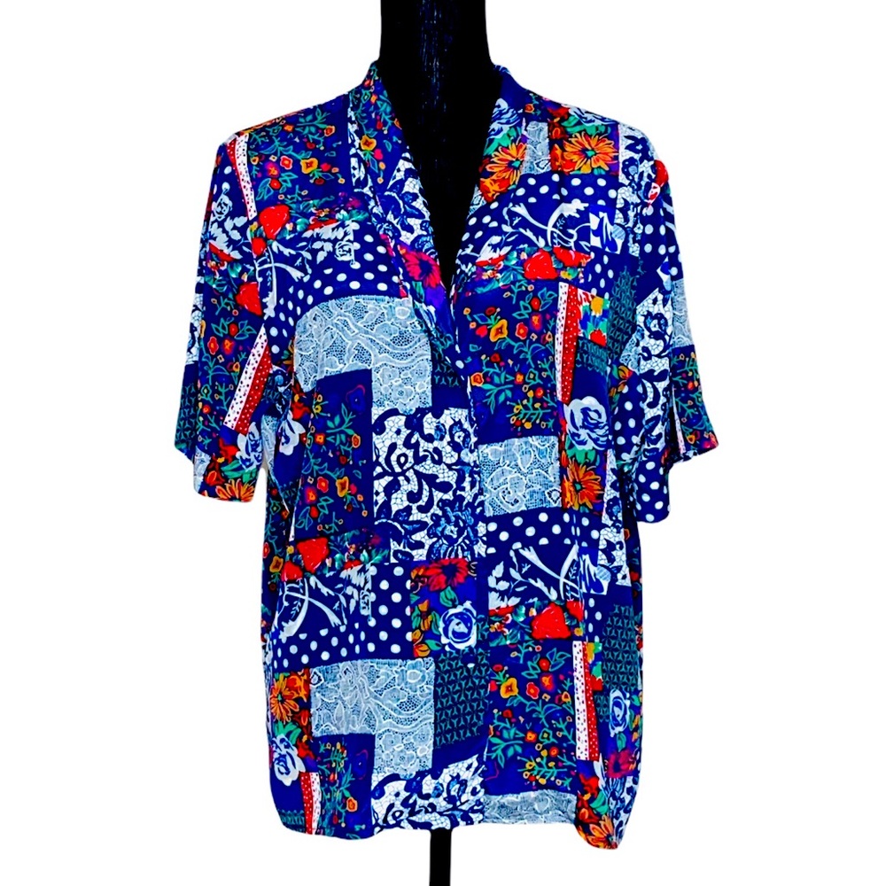Selleca Vintage Patchwork Button Down - image 2
